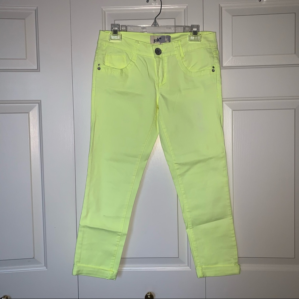 Jolt bright yellow cropped jeans size 7